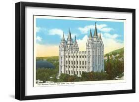 Mormon Temple, Salt Lake City, Utah-null-Framed Art Print