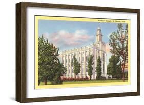 Mormon Temple, St. George-null-Framed Art Print