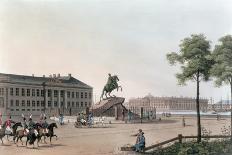 View of the Square and the Grand Theatre at St. Petersburg-Mornay-Framed Giclee Print