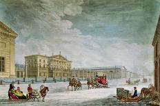 View of the Square and the Grand Theatre at St. Petersburg-Mornay-Framed Stretched Canvas