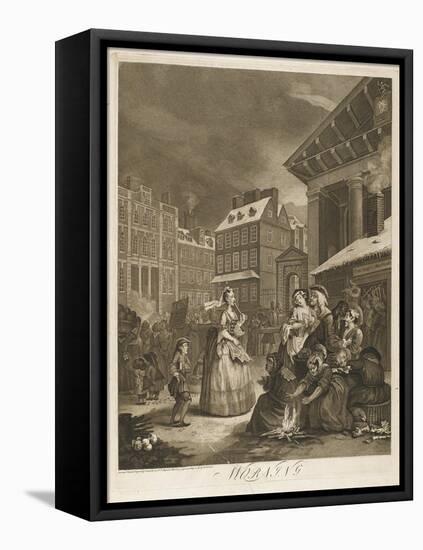 Morning a Spinster and Her Page on Their Way to Church-William Hogarth-Framed Stretched Canvas