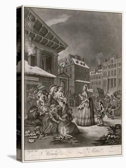 Morning a Spinster and Her Page Walk Through Covent Garden on Their Way to Church-William Hogarth-Stretched Canvas