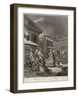 Morning a Spinster and Her Page Walk Through Covent Garden on Their Way to Church-William Hogarth-Framed Art Print