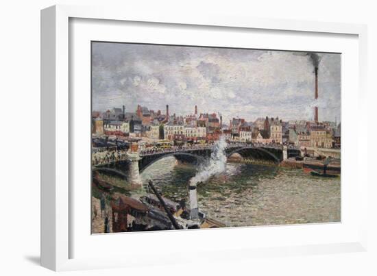 Morning, an Overcast Day in Rouen-Camille Pissarro-Framed Art Print