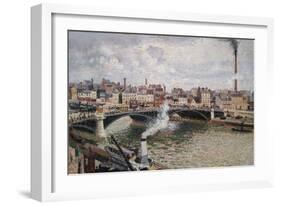 Morning, an Overcast Day in Rouen-Camille Pissarro-Framed Art Print