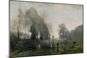 Morning at Ville-D'Arvray Or, the Cowherd, 1868-Jean-Baptiste-Camille Corot-Mounted Giclee Print