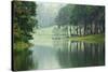 Morning Atmosphere Campsite on A Lake in the Pine Forest-Yongkiet-Stretched Canvas