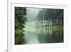 Morning Atmosphere Campsite on A Lake in the Pine Forest-Yongkiet-Framed Photographic Print