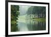 Morning Atmosphere Campsite on A Lake in the Pine Forest-Yongkiet-Framed Photographic Print