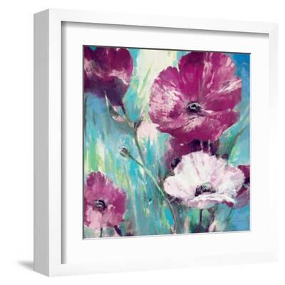 Brent Heighton Morning Bloom II  Keilrahmen-Bild Leinwand Mohn Blumen lila 