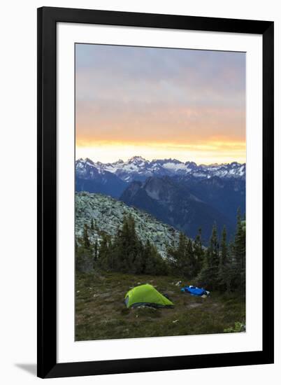 Morning Camp In The North Cascades Of Washington During A Summer Backpacking Trip-Hannah Dewey-Framed Photographic Print