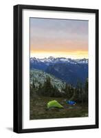 Morning Camp In The North Cascades Of Washington During A Summer Backpacking Trip-Hannah Dewey-Framed Photographic Print