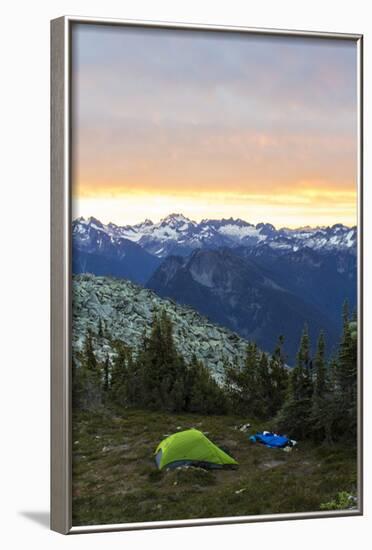 Morning Camp In The North Cascades Of Washington During A Summer Backpacking Trip-Hannah Dewey-Framed Photographic Print