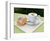 Morning Cappuccino at Eden Grand Hotel, Lake Lugano, Lugano, Switzerland-Lisa S. Engelbrecht-Framed Photographic Print