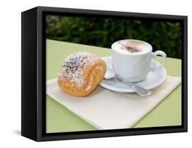 Morning Cappuccino at Eden Grand Hotel, Lake Lugano, Lugano, Switzerland-Lisa S. Engelbrecht-Framed Stretched Canvas