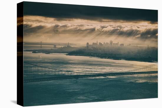 Morning Clouds and Light Beams, San Francisco-null-Stretched Canvas