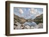 Morning clouds mirrored in still waters of Sawtooth Lake, Sawtooth Mountains Wilderness, Idaho.-Alan Majchrowicz-Framed Photographic Print