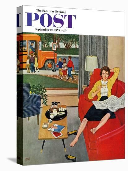 "Morning Coffee Break" Saturday Evening Post Cover, September 12, 1959-Amos Sewell-Stretched Canvas