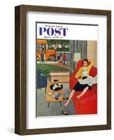 "Morning Coffee Break" Saturday Evening Post Cover, September 12, 1959-Amos Sewell-Framed Giclee Print