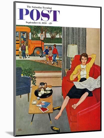 "Morning Coffee Break" Saturday Evening Post Cover, September 12, 1959-Amos Sewell-Mounted Giclee Print