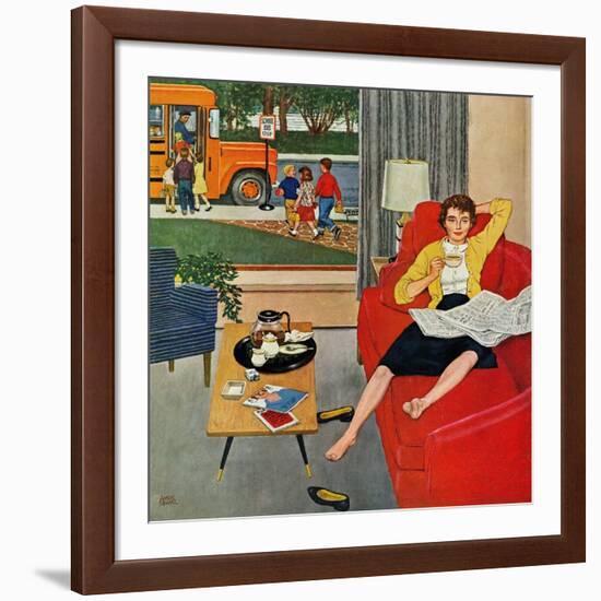 "Morning Coffee Break", September 12, 1959-Amos Sewell-Framed Giclee Print