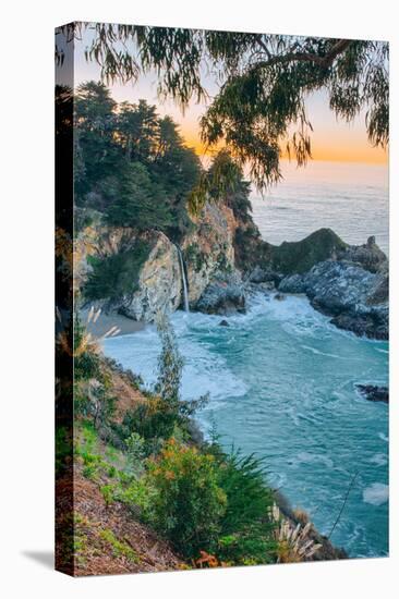 Morning Cove and Waterfall, McWay Falls, Big Sur California Coast-Vincent James-Stretched Canvas