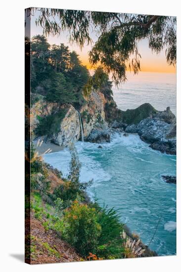 Morning Cove and Waterfall, McWay Falls, Big Sur California Coast-Vincent James-Stretched Canvas