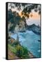 Morning Cove and Waterfall, McWay Falls, Big Sur California Coast-Vincent James-Framed Stretched Canvas