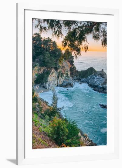 Morning Cove and Waterfall, McWay Falls, Big Sur California Coast-Vincent James-Framed Photographic Print