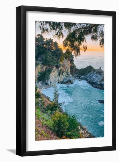 Morning Cove and Waterfall, McWay Falls, Big Sur California Coast-Vincent James-Framed Photographic Print