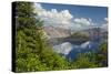 Morning, Crater Lake and Wizard Island, Crater Lake National Park, Oregon, USA-Michel Hersen-Stretched Canvas
