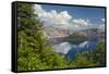 Morning, Crater Lake and Wizard Island, Crater Lake National Park, Oregon, USA-Michel Hersen-Framed Stretched Canvas