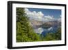 Morning, Crater Lake and Wizard Island, Crater Lake National Park, Oregon, USA-Michel Hersen-Framed Photographic Print