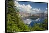 Morning, Crater Lake and Wizard Island, Crater Lake National Park, Oregon, USA-Michel Hersen-Framed Stretched Canvas