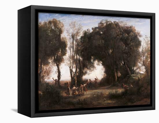 Morning Dance of the Nymphs-Jean-Baptiste-Camille Corot-Framed Stretched Canvas