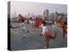 Morning Dancing on the Bund, Shanghai, China-Keren Su-Stretched Canvas