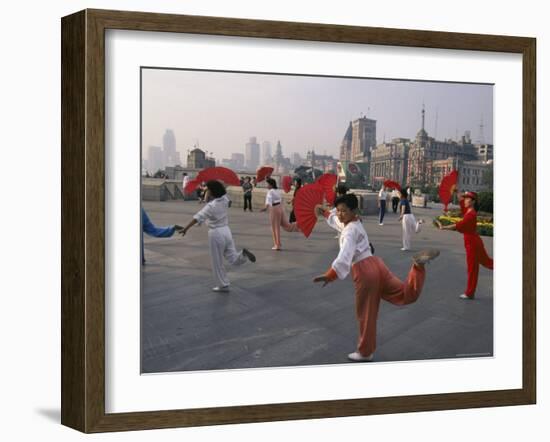 Morning Dancing on the Bund, Shanghai, China-Keren Su-Framed Photographic Print