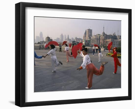 Morning Dancing on the Bund, Shanghai, China-Keren Su-Framed Photographic Print