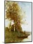 Morning Effect, Silver Birches and a River-Paul Desire Trouillebert-Mounted Giclee Print