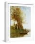 Morning Effect, Silver Birches and a River-Paul Desire Trouillebert-Framed Giclee Print