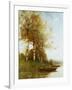 Morning Effect, Silver Birches and a River-Paul Desire Trouillebert-Framed Giclee Print