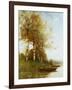 Morning Effect, Silver Birches and a River-Paul Desire Trouillebert-Framed Giclee Print