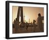 Morning Exercise Against the Background of Lujiazui Finance and Trade Zone, Shanghai, China-Jochen Schlenker-Framed Photographic Print