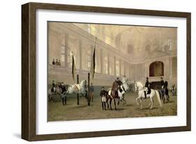 Morning Exercise in the Hofreitschule, Josephsplatz, 1890-Julius von Blaas-Framed Giclee Print