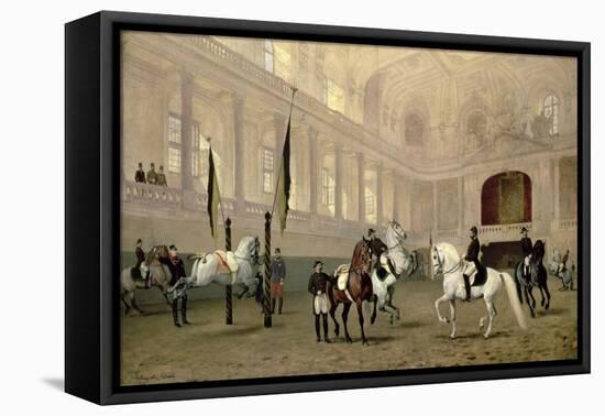 Morning Exercise in the Hofreitschule, Josephsplatz, 1890-Julius von Blaas-Framed Stretched Canvas