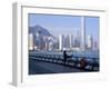 Morning Exercise, Victoria Harbour and Hong Kong Island Skyline, Hong Kong, China-Amanda Hall-Framed Photographic Print