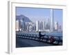 Morning Exercise, Victoria Harbour and Hong Kong Island Skyline, Hong Kong, China-Amanda Hall-Framed Photographic Print