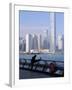 Morning Exercise, Victoria Harbour and Two Ifc Tower, Hong Kong, China-Amanda Hall-Framed Photographic Print