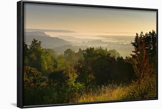 Morning Fog in the Saale Valley, Near Naumburg, Burgenlandkreis, Saxony-Anhalt, Germany-Andreas Vitting-Framed Photographic Print