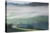 Morning fog in valley during autumn, Horben, Black Forest, Baden-Wurttemberg, Germany-null-Stretched Canvas